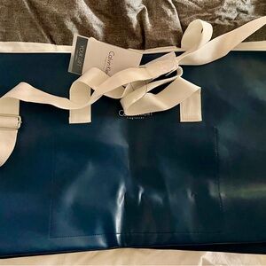 Calvin Klein Deep Blue Tote with White Straps